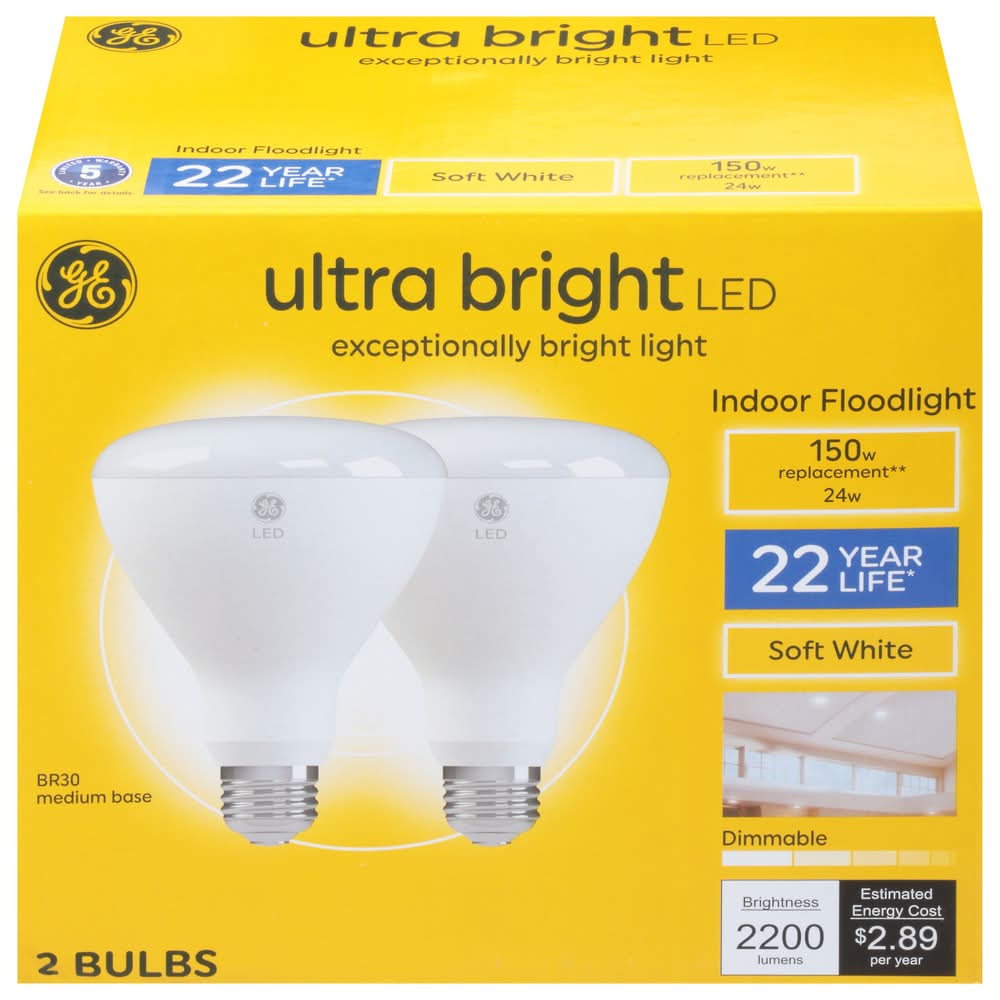 GE Lighting Ultra Bright 24 Watts Soft White Indoor Floodlight Led Light Bulbs