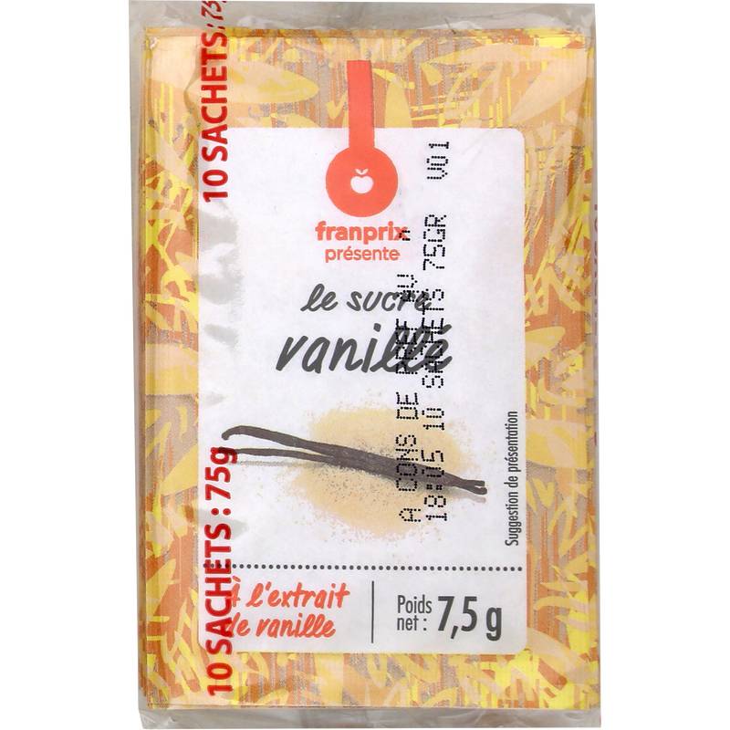 Sucre vanillé Franprix 10x7,5g