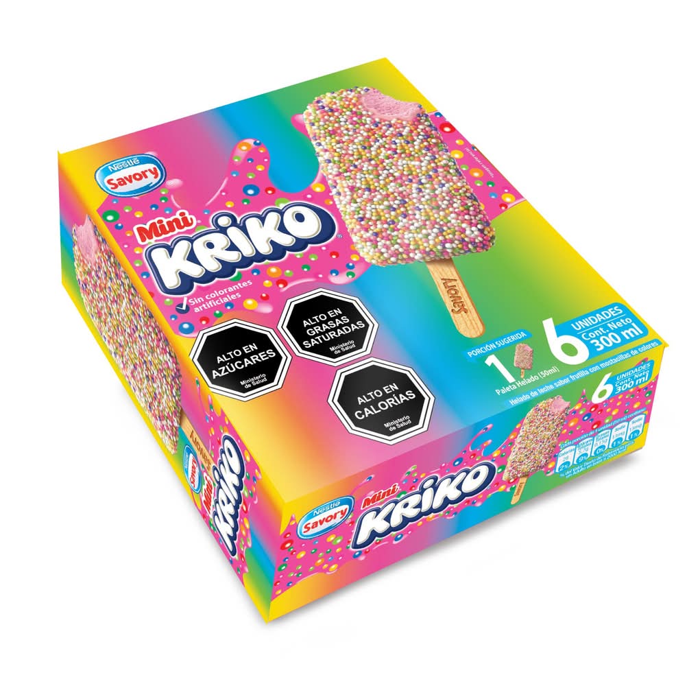 Savory · Helado cremoso de paleta mini kriko - Frutilla (6 un)