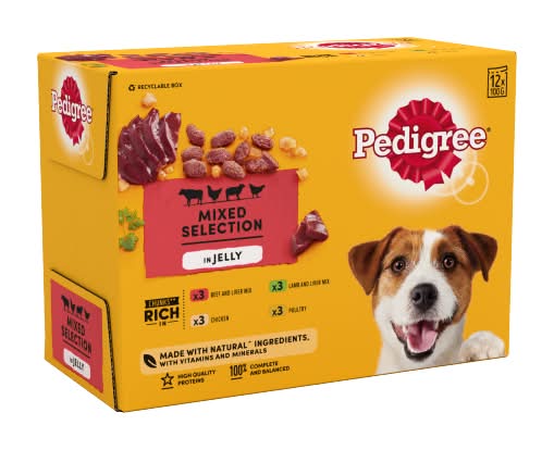 Pedigree Adult, Mixed Selection in Jelly Wet Dog Food Pouches (12 pack)