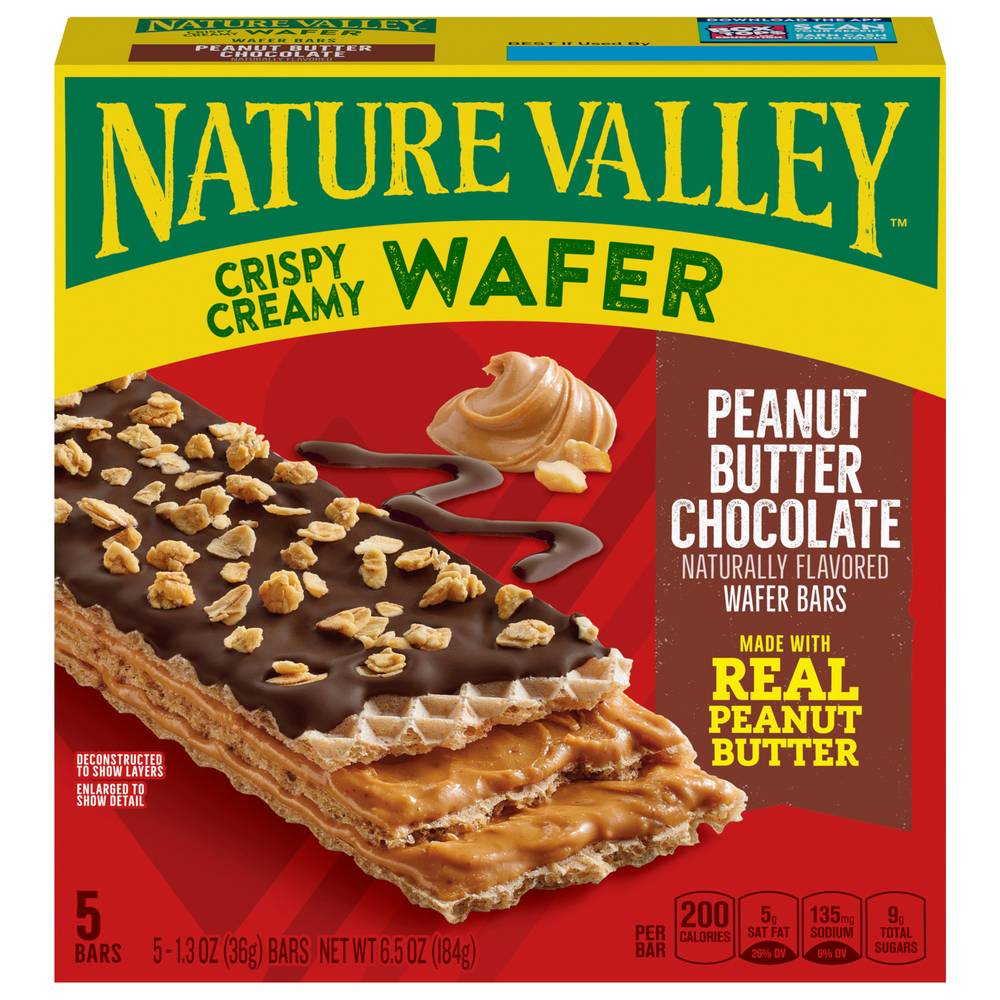 Nature Valley Peanut Butter Chocolate Crispy Creamy Wafer Bars (1.3 oz, 5 ct)