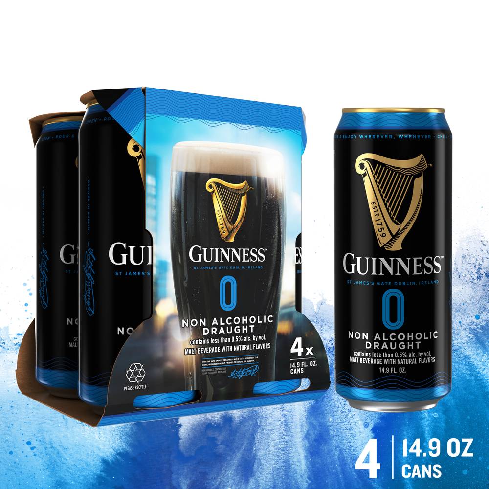 Guinness 0 Non Alcoholic Draught Beer (4 ct, 14.9 fl oz)