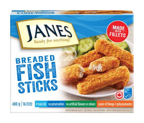 Janes Breaded Fish Sticks (480 g, 16 ct)