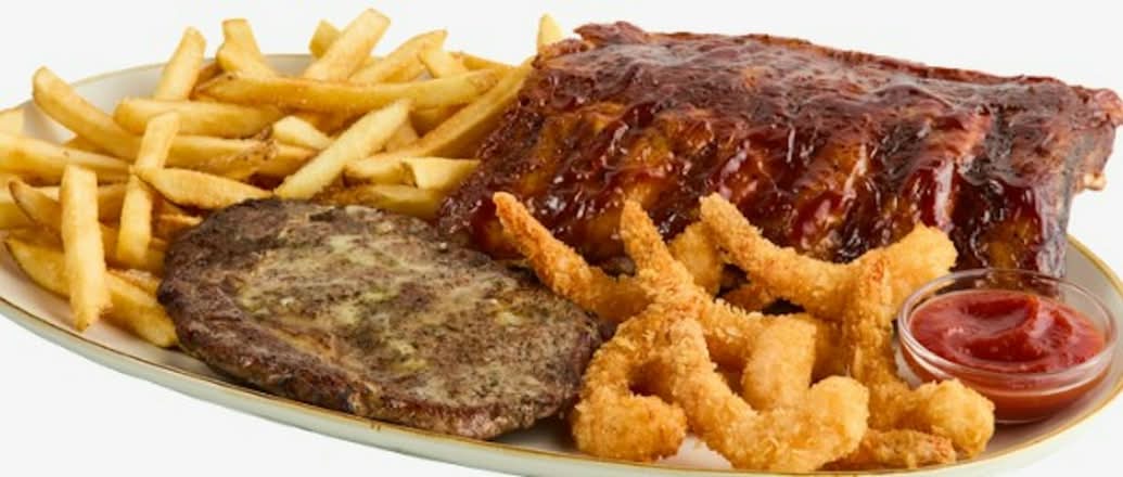 Ribeye*, Ribs & Crispy Shrimp