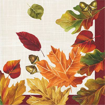 Signature Select Autumn Leaves Lunch Napkins - 16 Count