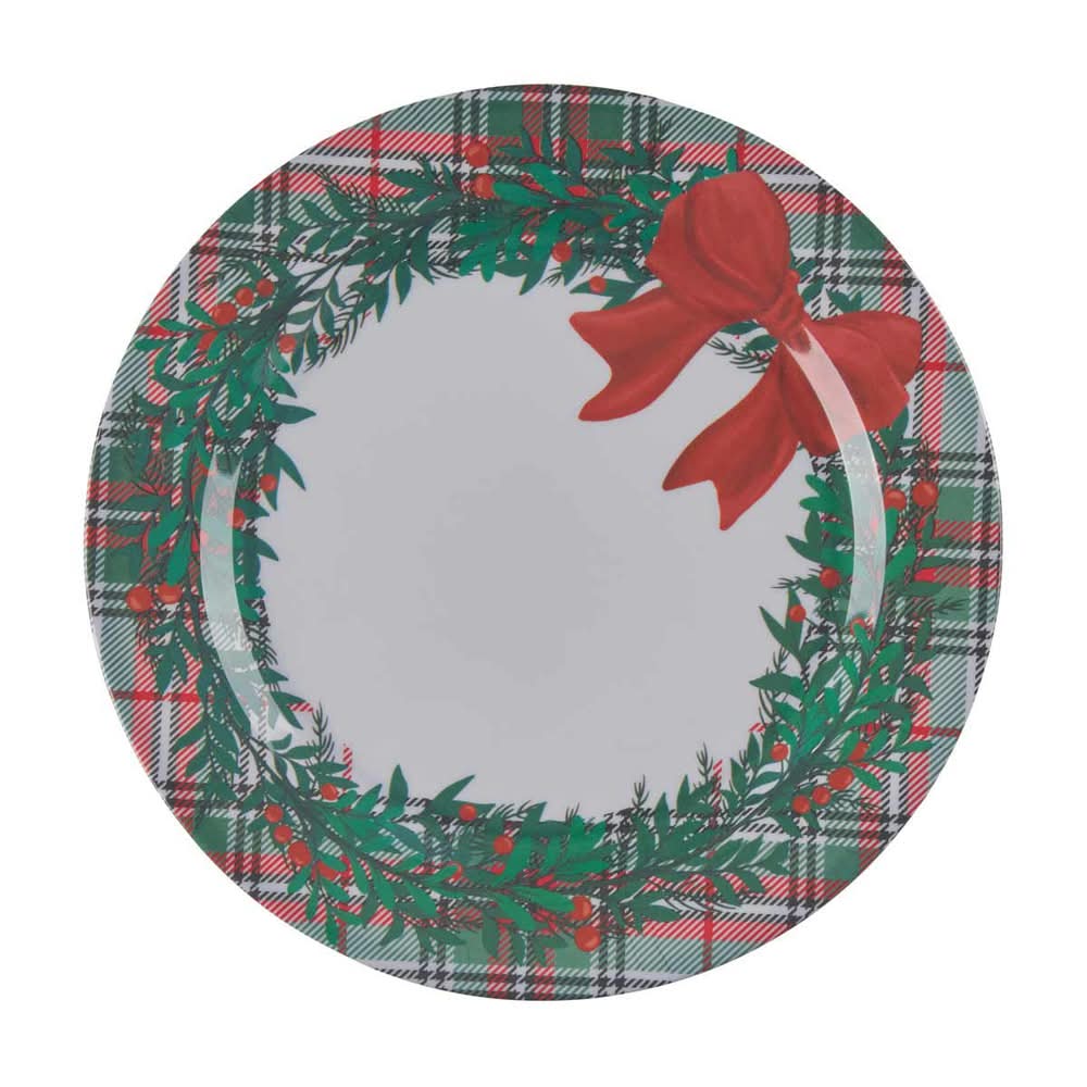 Holiday Style Christmas Round Melamine Dinner Plate