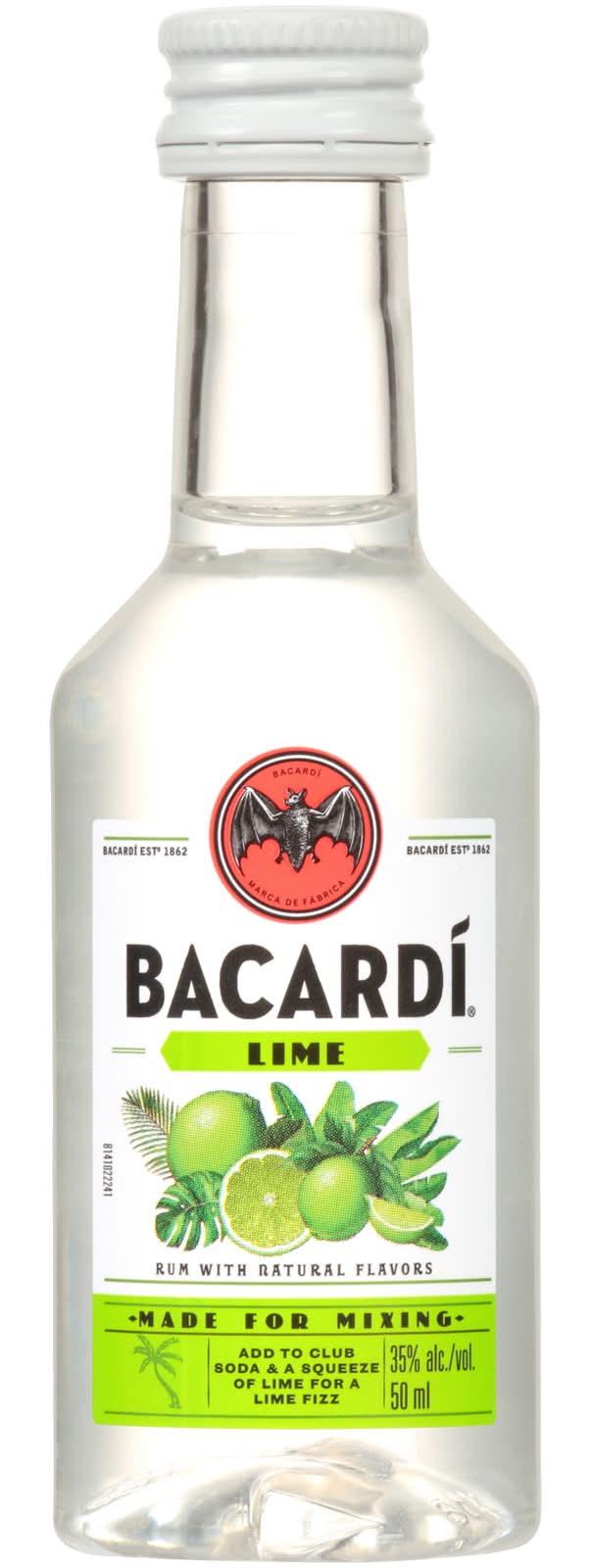 Bacardí White Rum, Lime (50 ml)