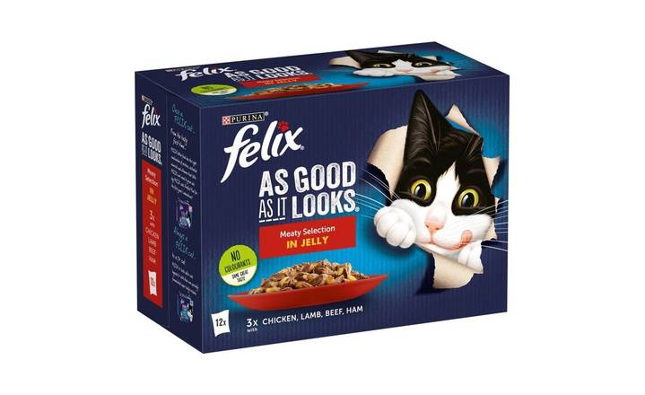 Felix As Good As It Looks Senior Meaty Cat Food Selection in Jelly 12 pack 100g (368163)