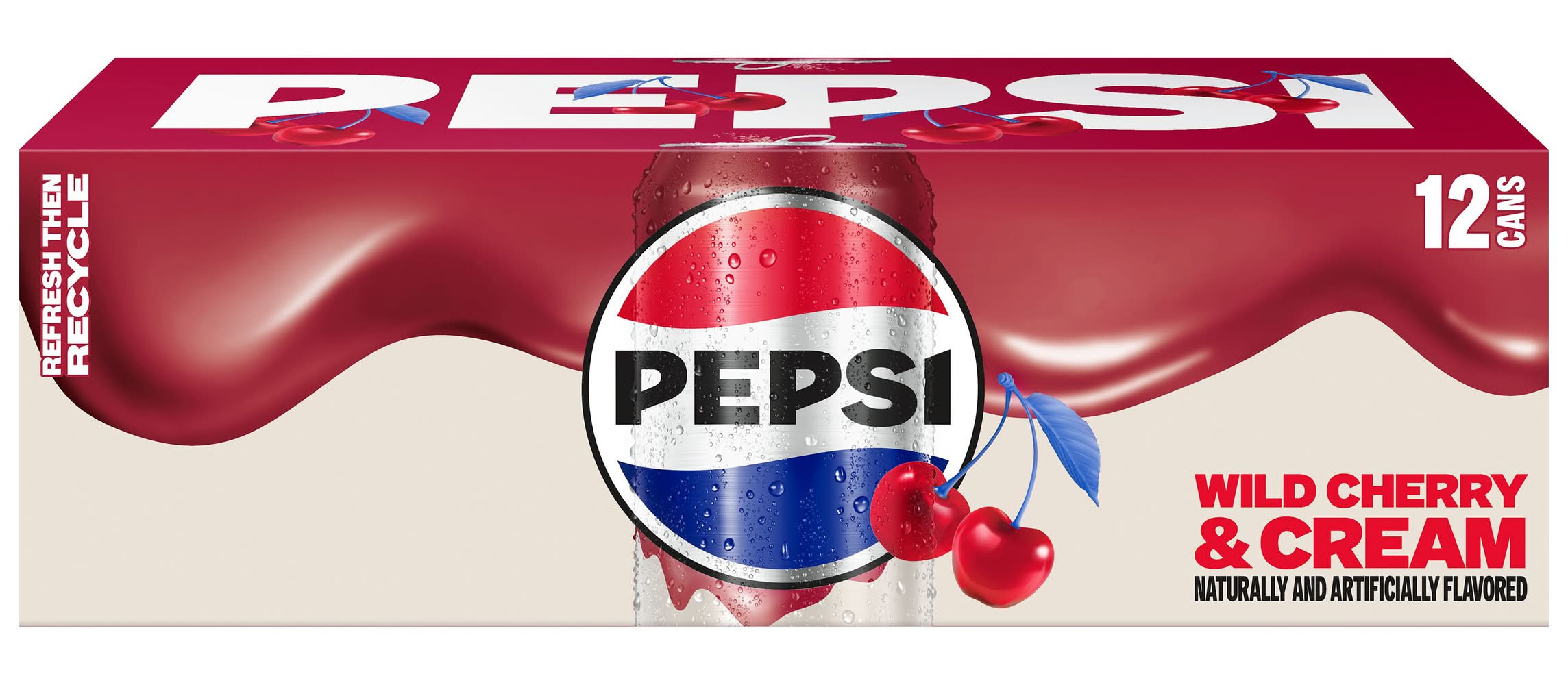 Pepsi Flavored Soda, Wild Cherry & Cream (12 x 12 fl oz)