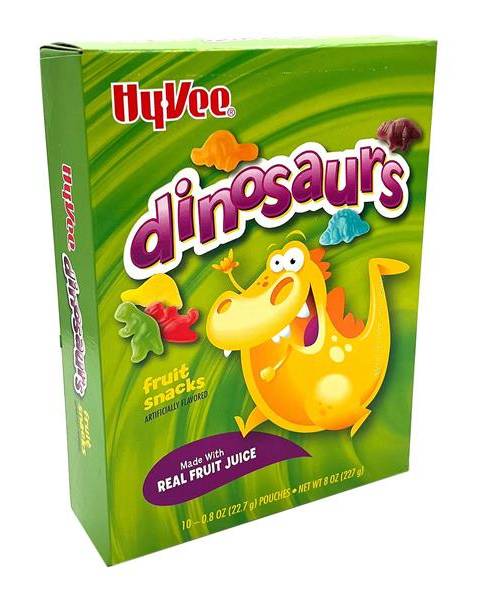 Hy-Vee Dinosaurs Fruit Snacks, Assorted (8 oz)