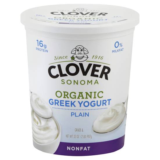 Clover Plain Organic Greek Yogurt (32 oz)