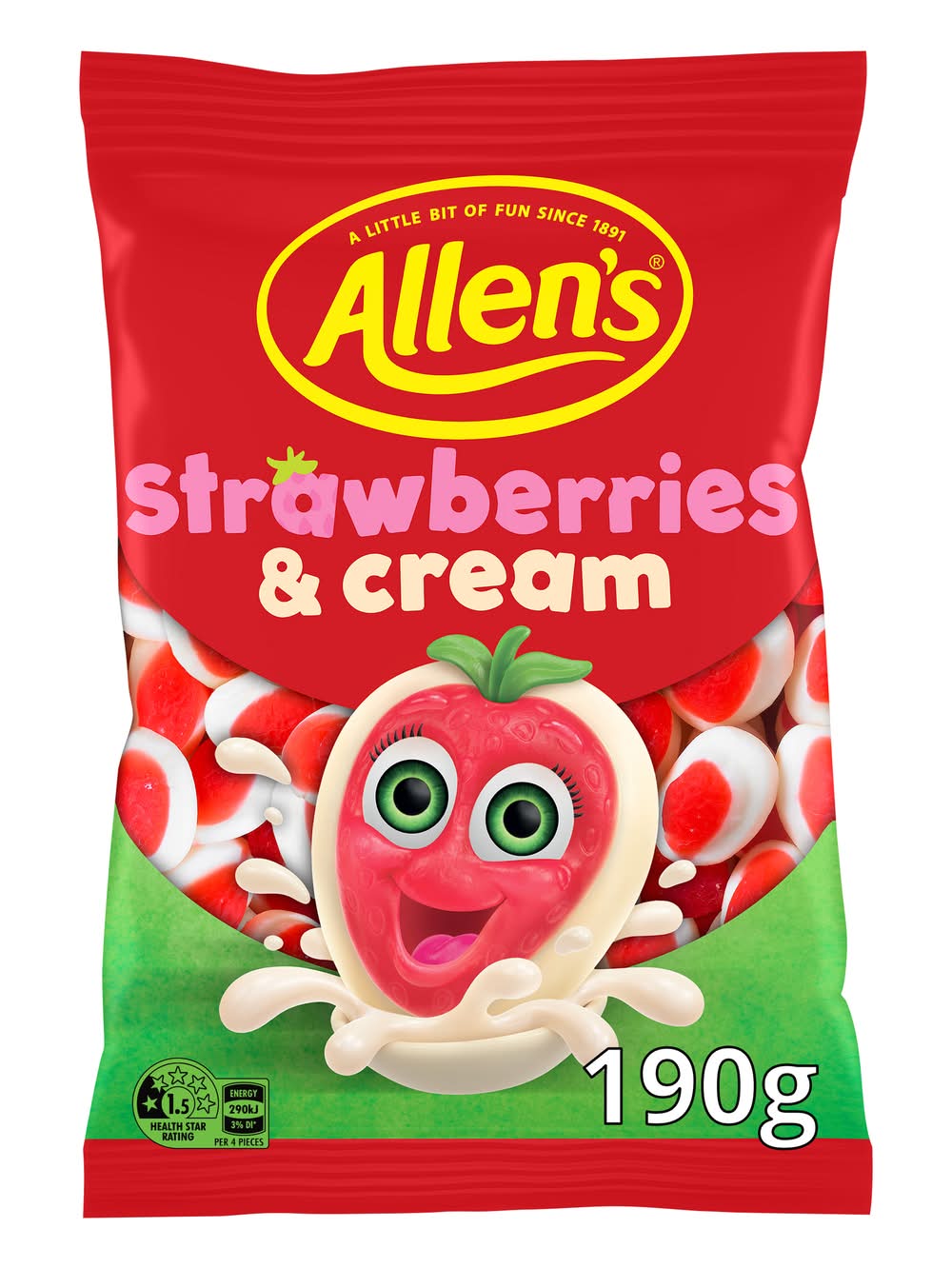 Allen's Lollies, Strawberries & Cream (190g)