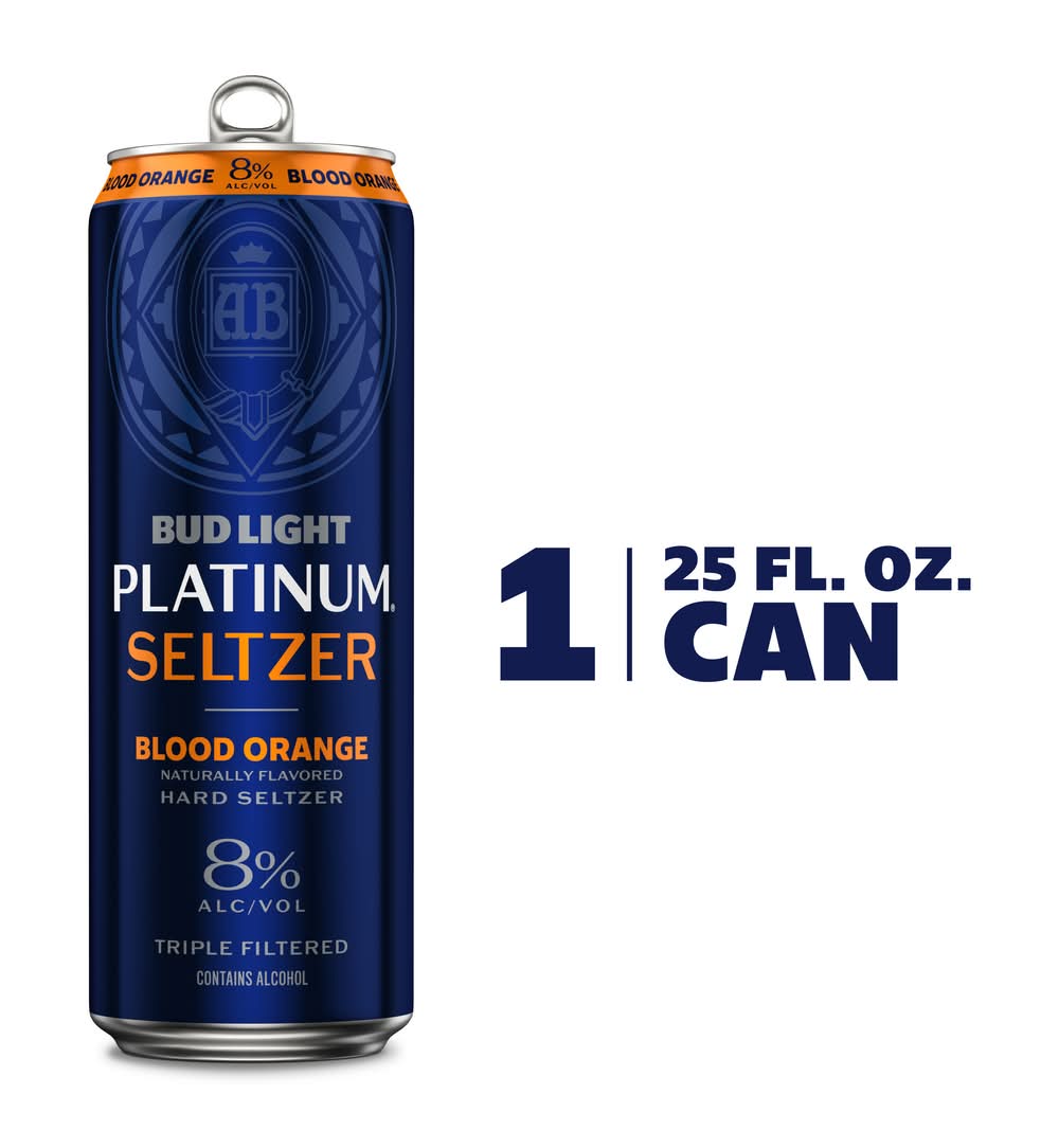 Bud Light Platinum Seltzer, Blood Orange (25 fl oz)