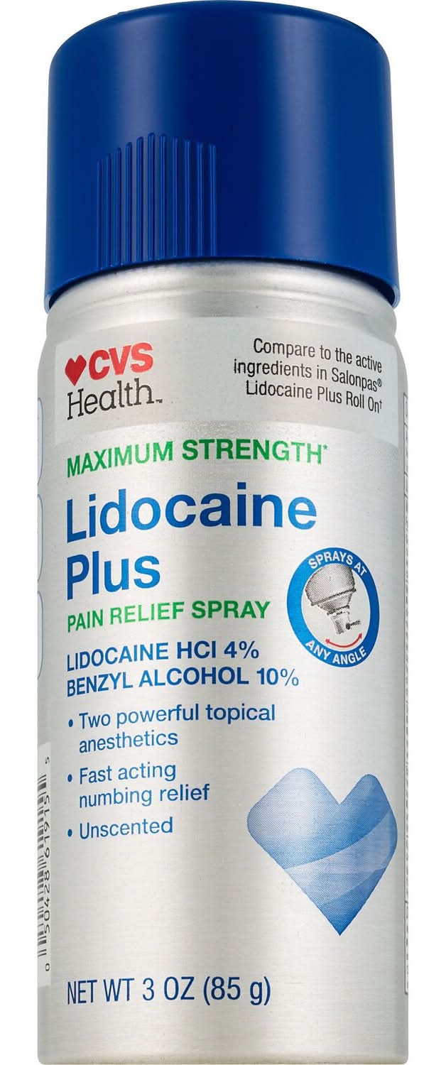 CVS Pharmacy Health Maximum Strength Lidocaine Plus Unscented Pain Relief Spray (3 oz)