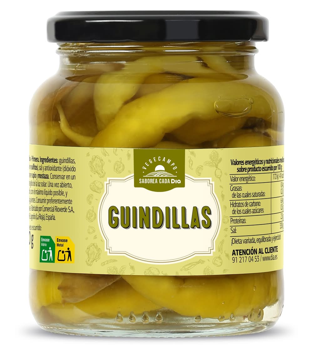 Guindillas En Vinagre Vegecampo De Dia Frasco 120 G