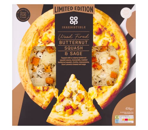 Co-op Butternut Squash & Sage, Irresistible Limited Edition Wood Fired Pizza (474g)
