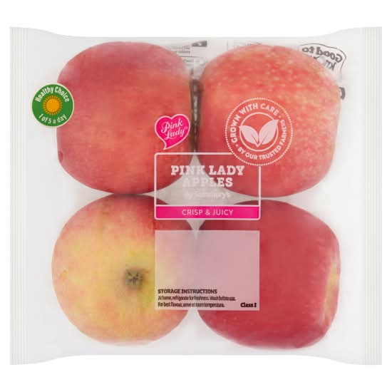 Sainsbury's Crisp & Juicy Class I Pink Lady Apples (4 pack)