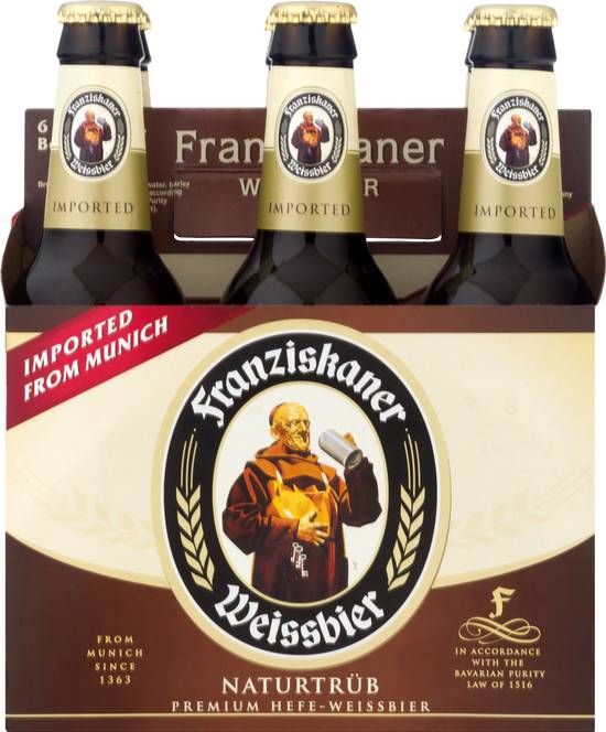Franziskaner Weissbier Premium Munich Imported Beer (6 pack, 12 fl oz)