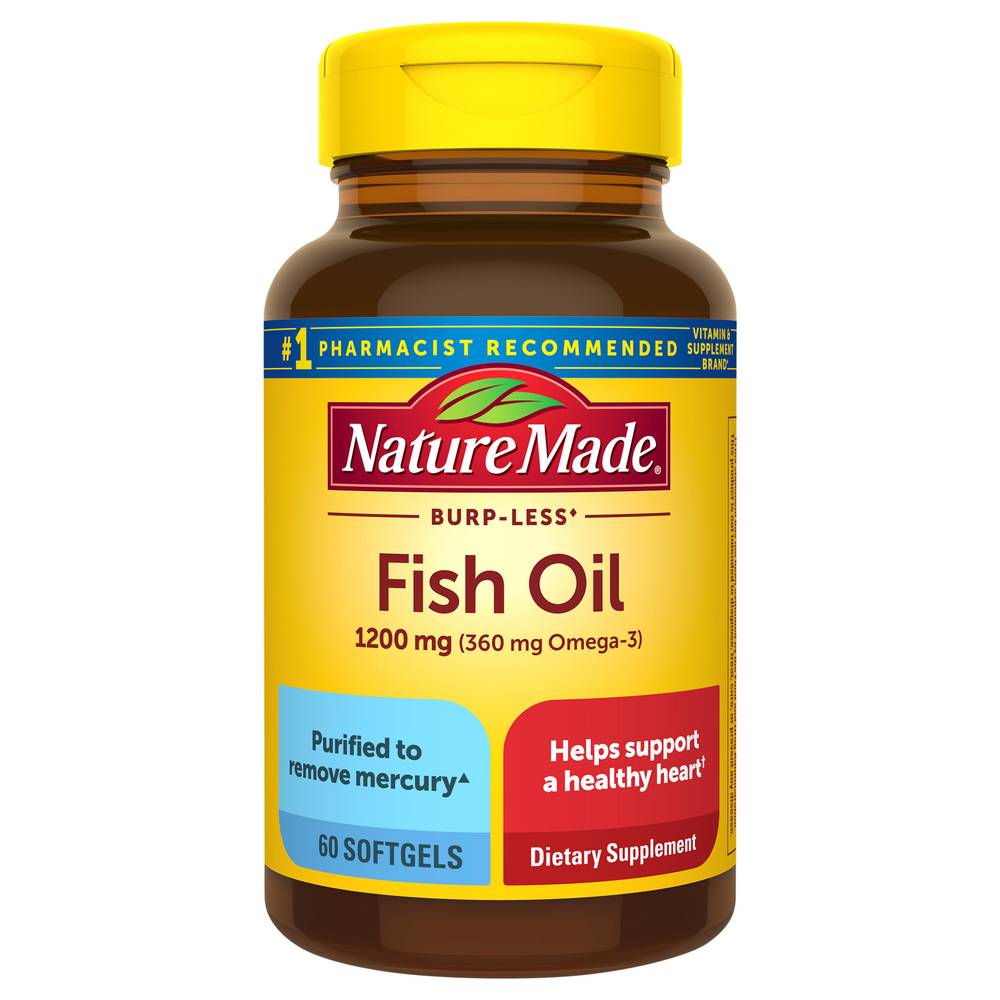 Nature Made Burp-Less Fish Oil 1200 mg Softgels (5.12 oz)