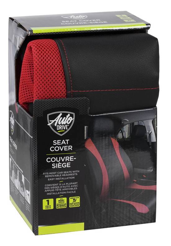 Autodrive Sport Car Front Seat Cover Black & Red (1 unit)