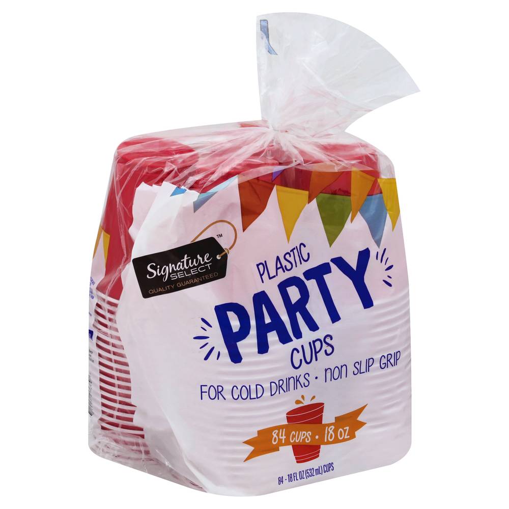 Signature Select 18 fl oz Plastic Party Cups (84 cups)