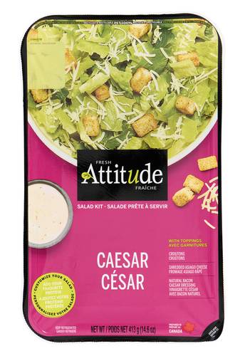 Fresh Attitude Salad Kit Caesar Bacon Dressing 413 G