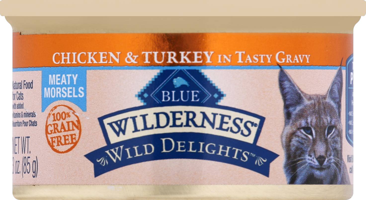 Blue Buffalo Wilderness Wild Delights in Gravy Cat Food, Chicken & Turkey, Adult (3 oz)