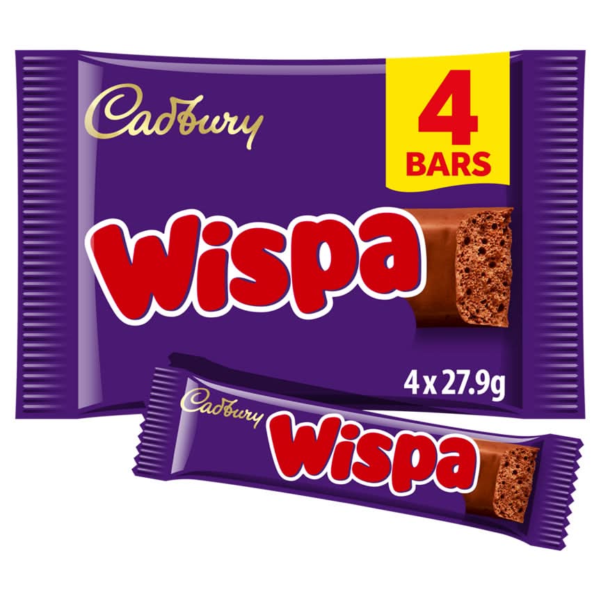 Cadbury Wispa Chocolate Bars (4 pack)