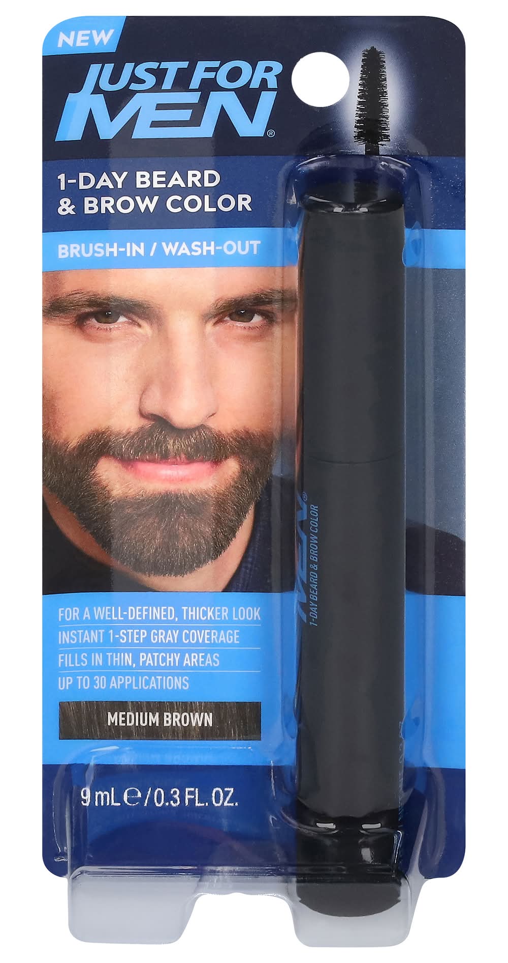 Just For Men Medium Brown Brush-In/Wash-Out 1-day Beard & Brow Color (0.3 fl oz)