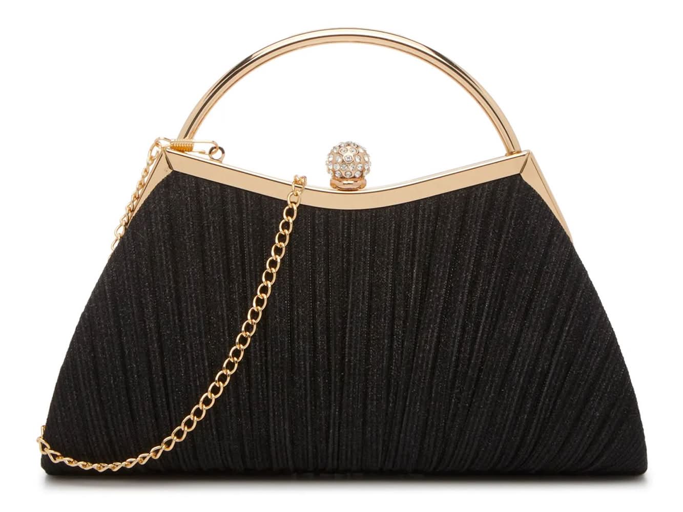 Kelly & Katie Glitter Pleated Satchel (Black One Size)
