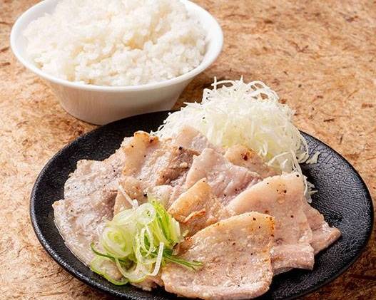 塩旨ダレぶたバラ定食 Grilled Pork Set Meal (Belly) + Salt Sauce