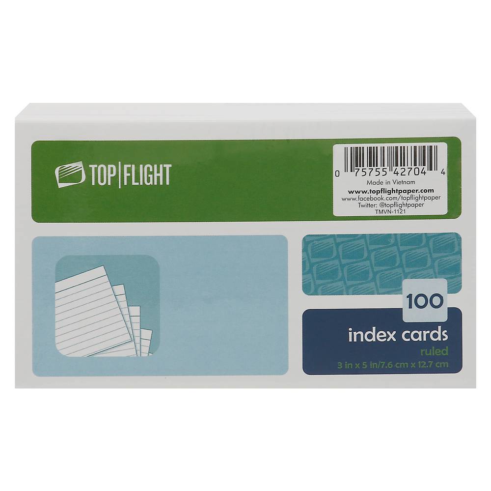 Top Flight Ruled Index Cards