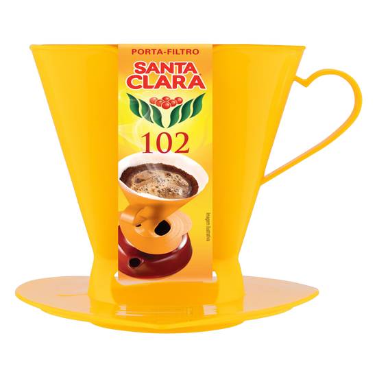 Santa clara suporte para filtro de café em plástico amarelo 102 (1 unidade)