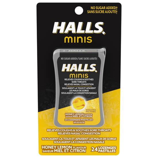 Halls Minis Honey Lemon Flavour Lozenges (24 ct)