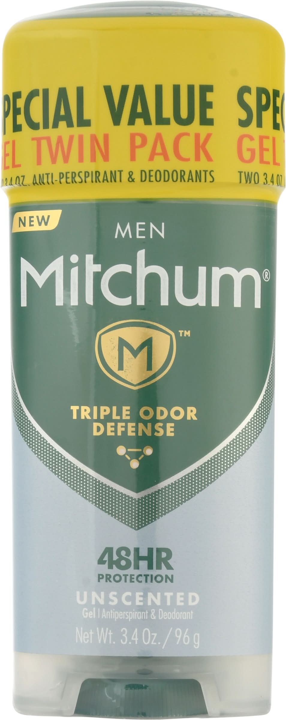 Mitchum Triple Odor Defense Unscented Deodorant (3.4 oz)