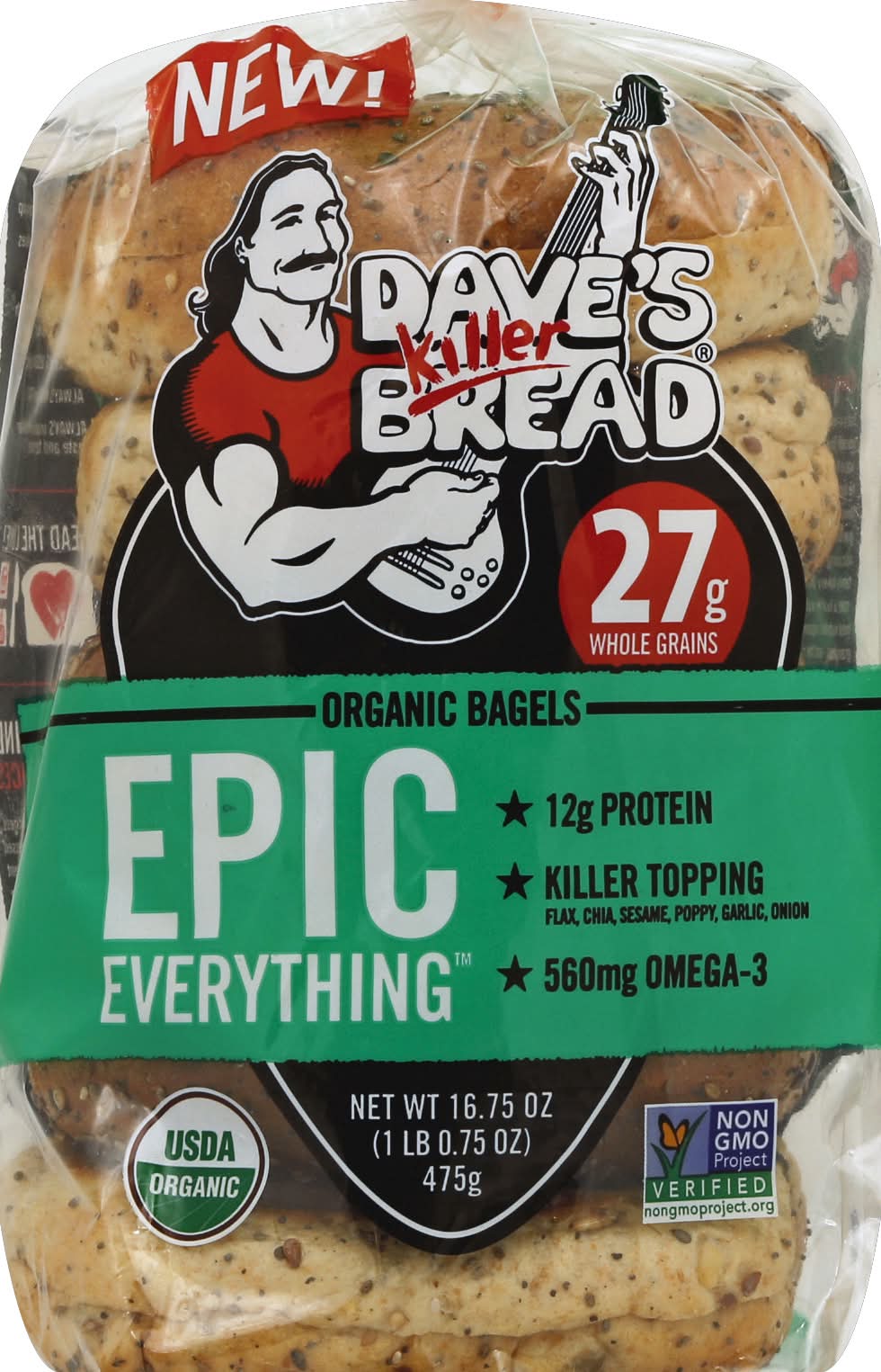 Dave's Killer Bread Epic Everything Organic Bagels (16.75 oz)