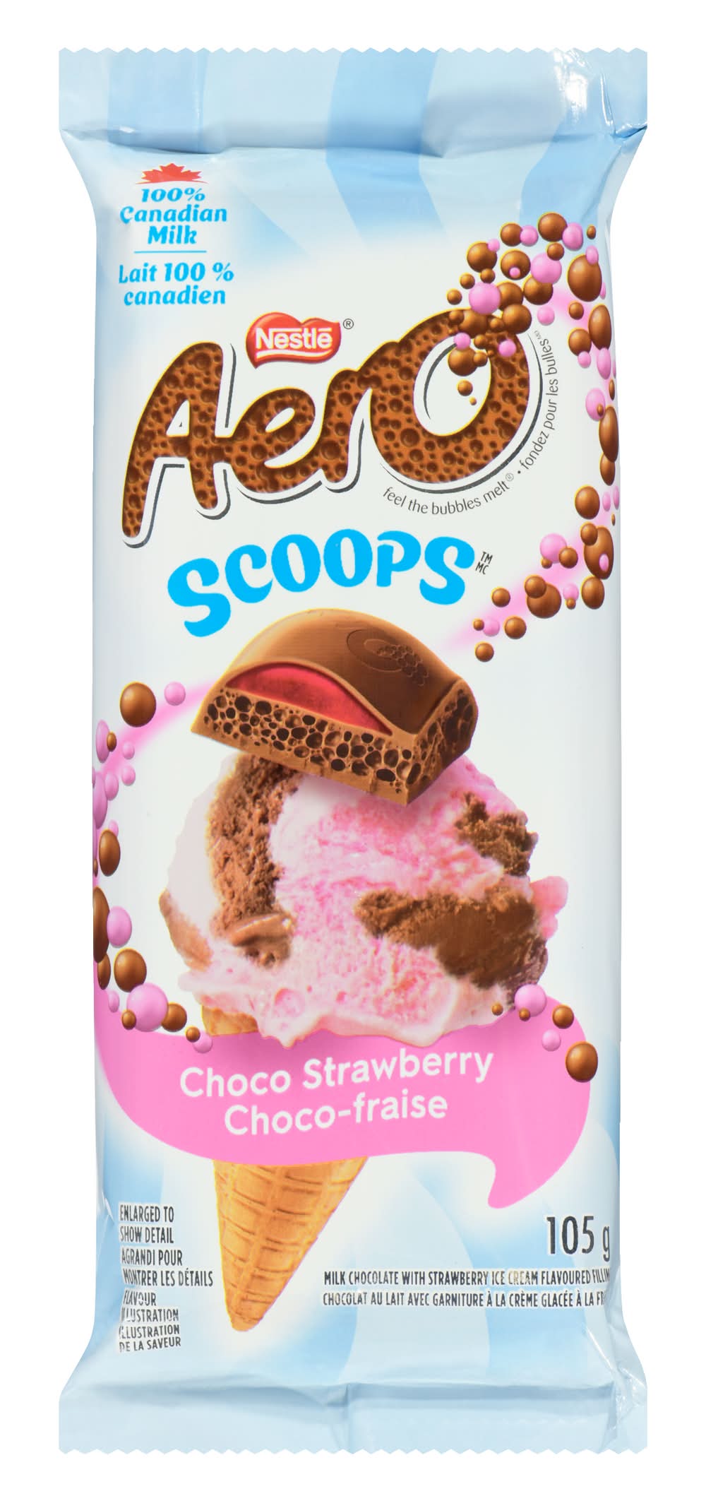 Aero Scoops Chocolate Bar, Strawberry