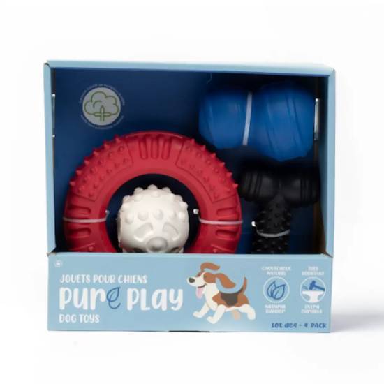PURE PLAY NATURAL RUBBERペット用おもちゃ4個セット