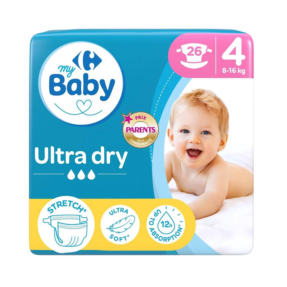 Carrefour Baby - Couches pour bébé 7-18 kg, T4 (22)