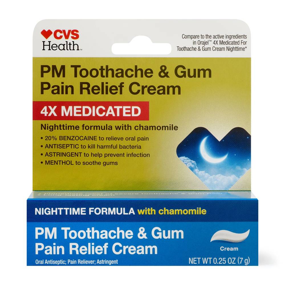 CVS Health Pm Toothache & Gum Pain Relief Nighttime Cream (0.25 oz)