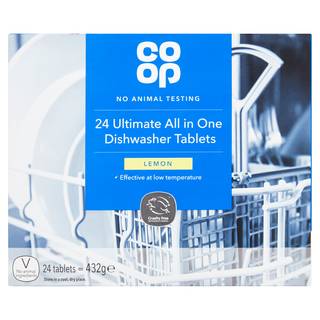 Co-op 24 Ultimate All in One Dishwasher Tablets Lemon 432g