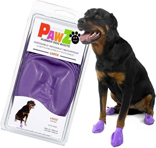 Pawz Waterproof Dog Boots, Purple, Large, 12-pack