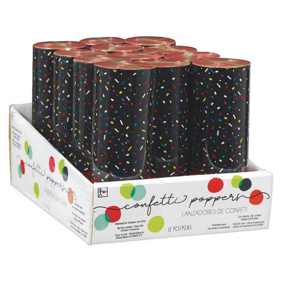Amscan Multi Confetti Poppers, 8'' (unit)
