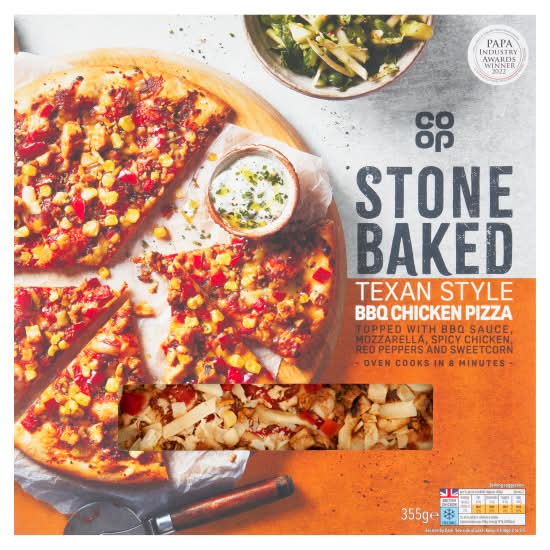 Co-op Stonebaked Texan Style Bbq Chicken Pizza (355g)