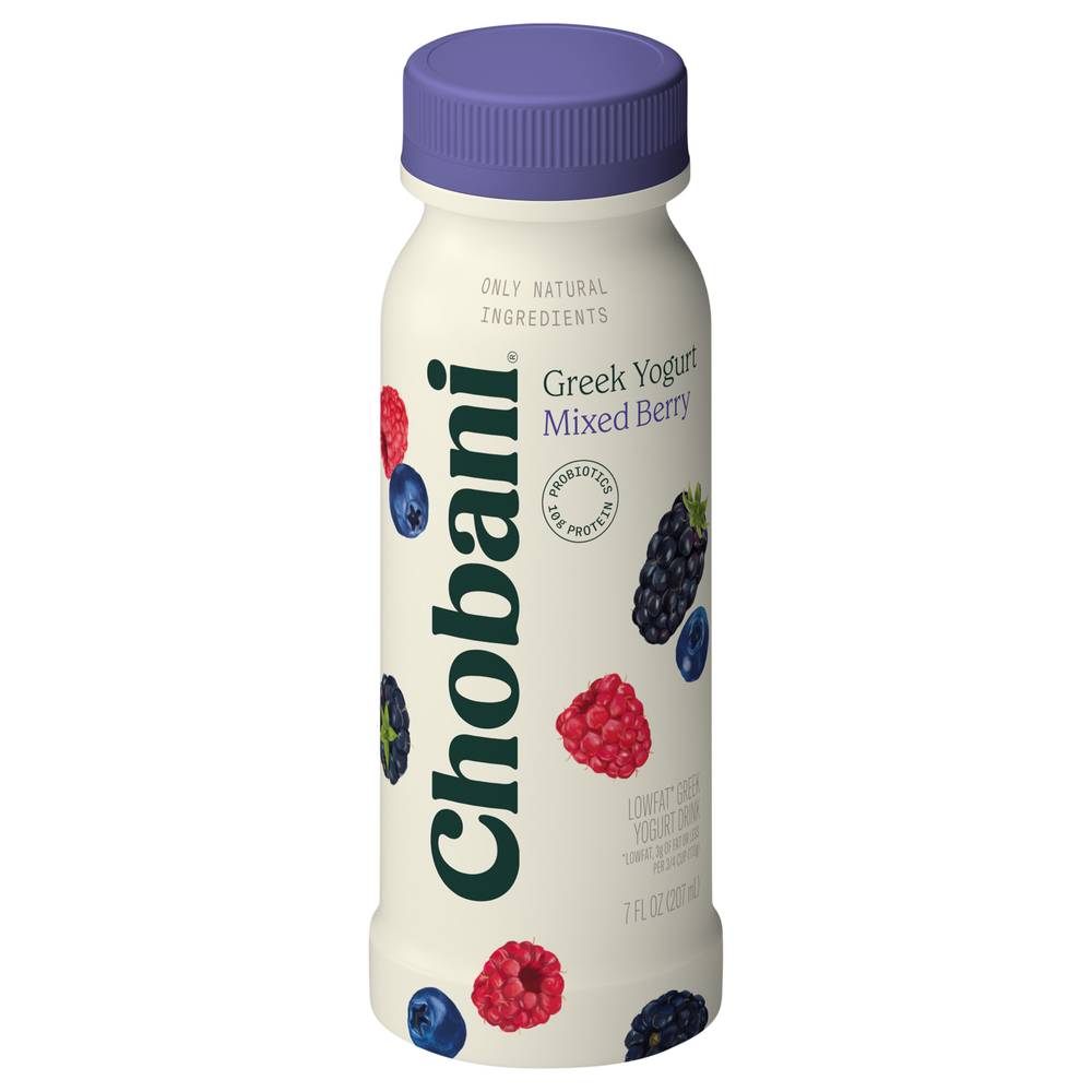 Chobani Low-Fat Greek Yogurt Drink, Mixed Berry (7 fl oz)