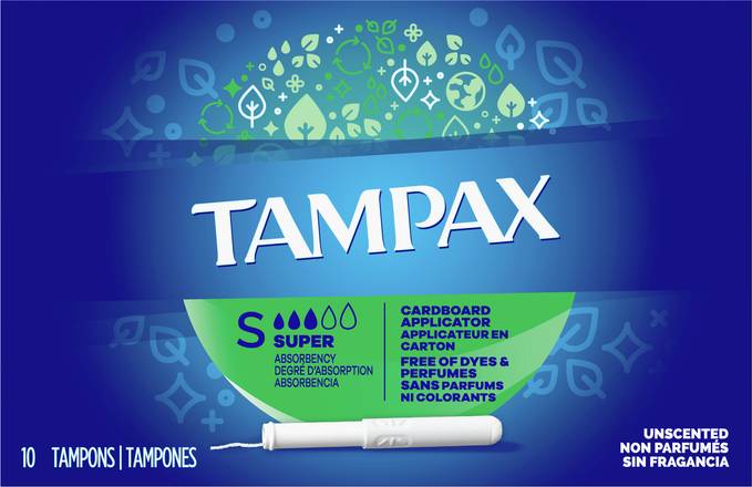 Tampax Unscented Super Absorbency Tampons