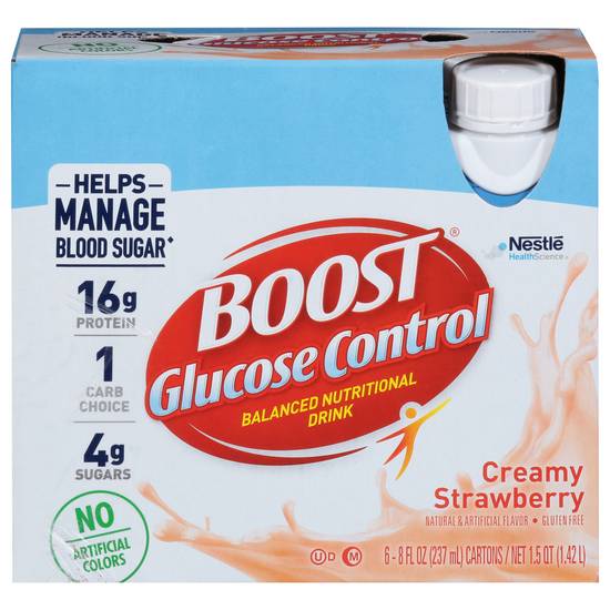 Boost Glucose Control Strawberry Nutritional Drink (6 ct, 8 fl oz)