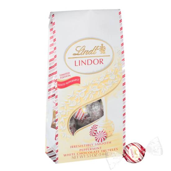 Order Lindt LINDOR White Chocolate Peppermint Truffles with Smooth Peppermint Truffle Center, 5.1 oz. Bag food online from CVS store, PEARLAND on bringmethat.com