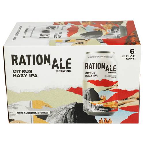 Rationale Brewing Non-Alcoholic Hazy Ipa, Citrus (6 x 12 fl oz)