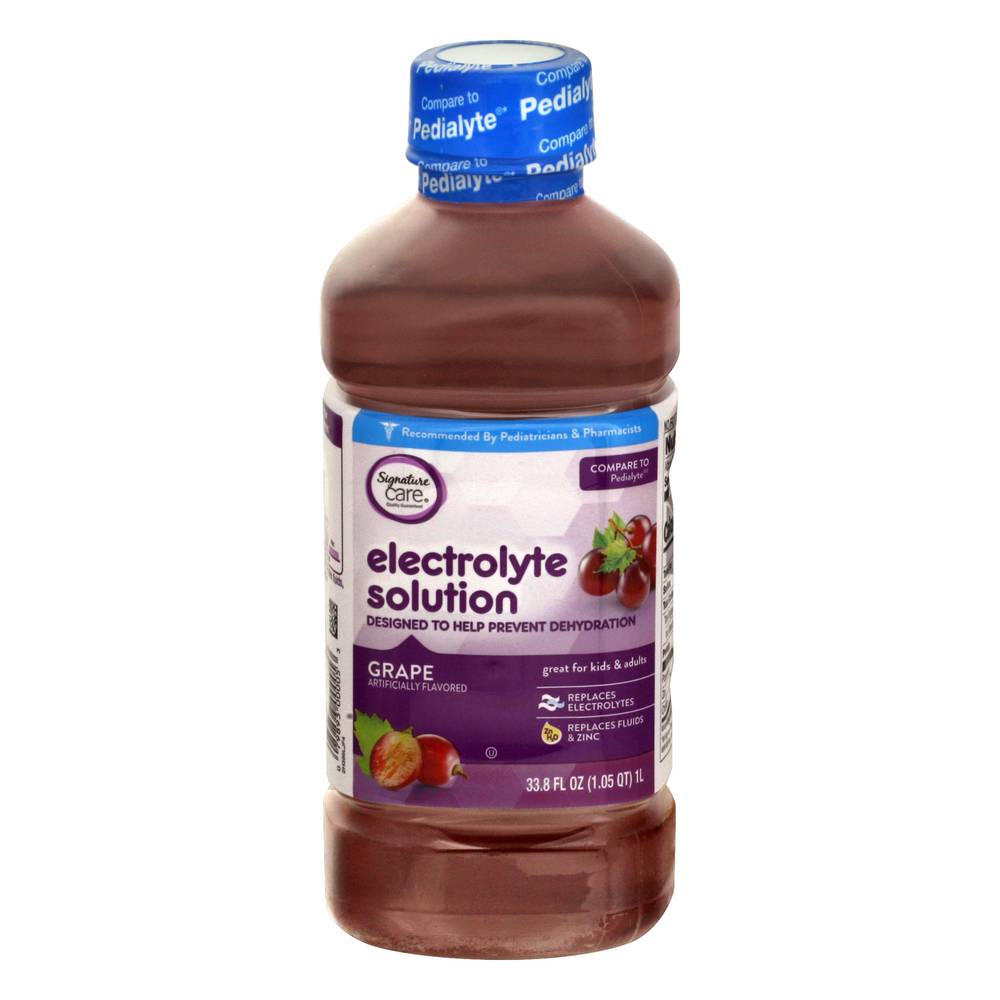 Signature Care Electrolyte Solution Drink, Grape (33.8 fl oz)